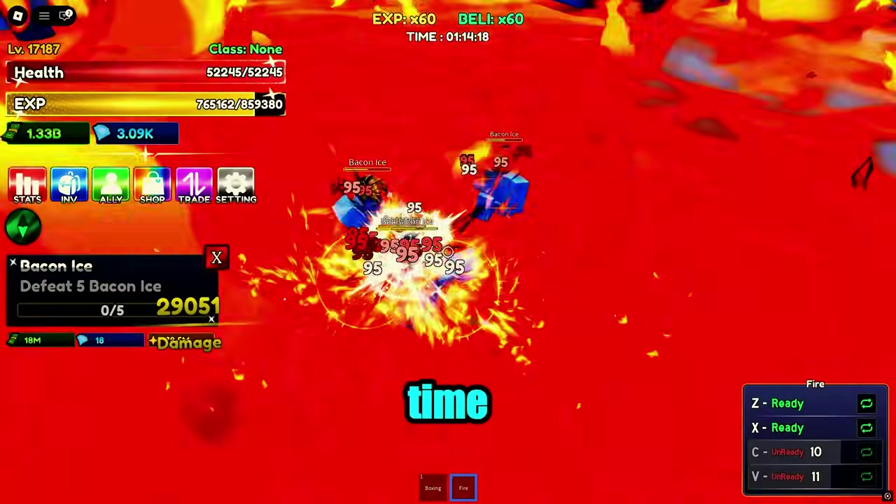 Defeat Bacon Ice at level 17,000