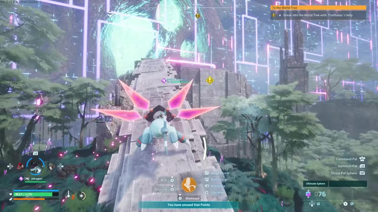 Interact with the altar and enter the World Tree