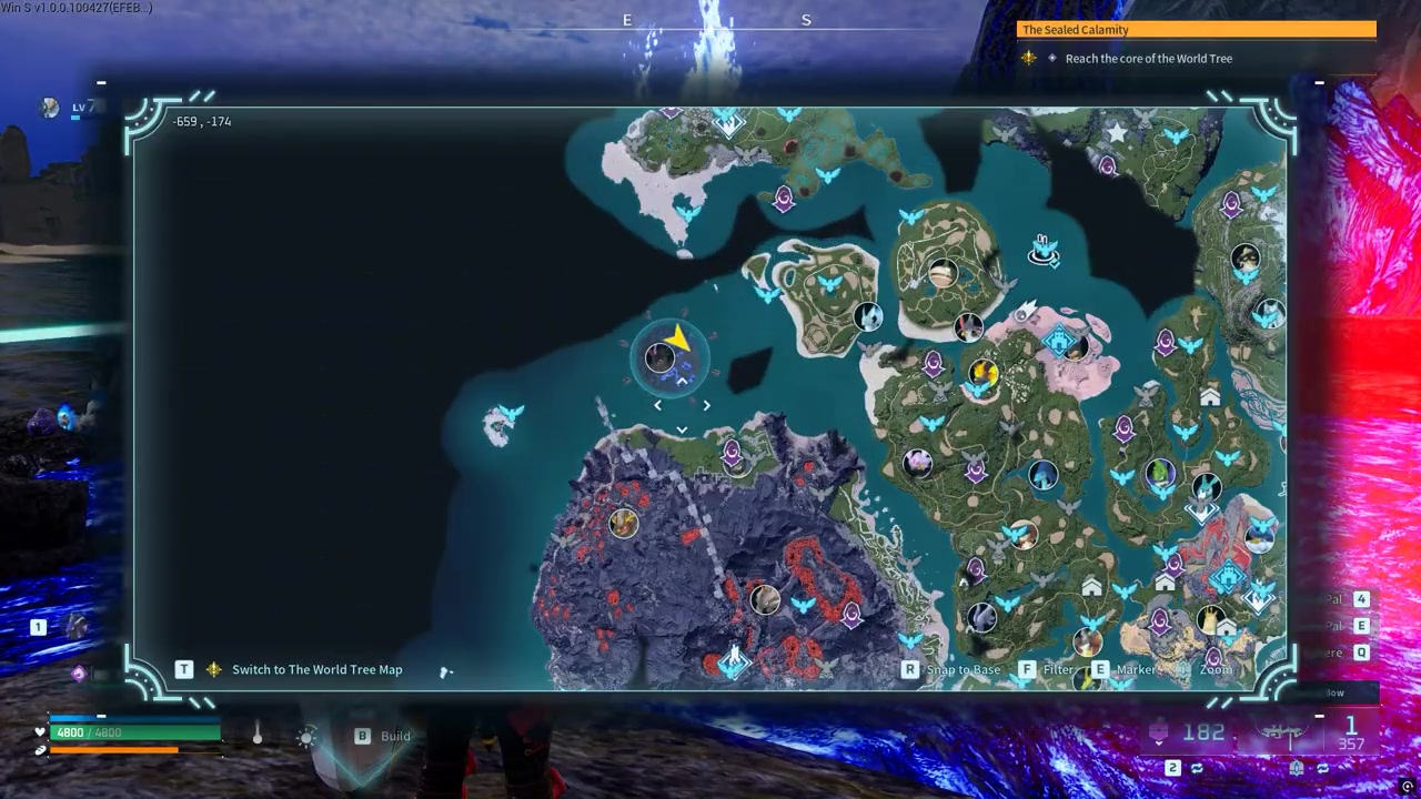 Move to the edge of the volcanic biome
