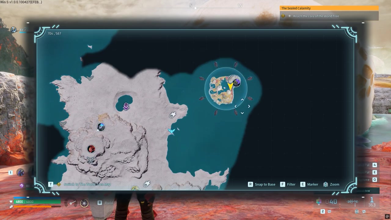 Move to the right side of the desert biome