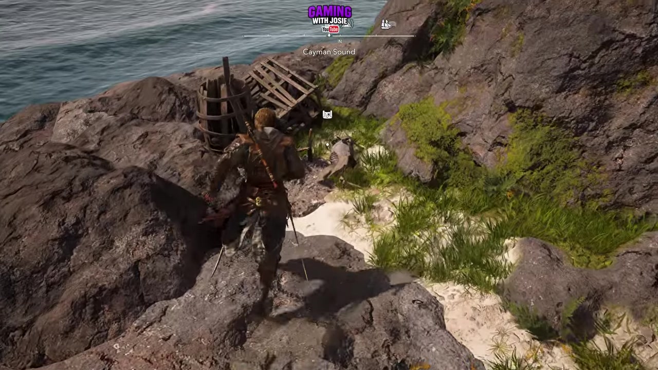 Loot the body by the crates