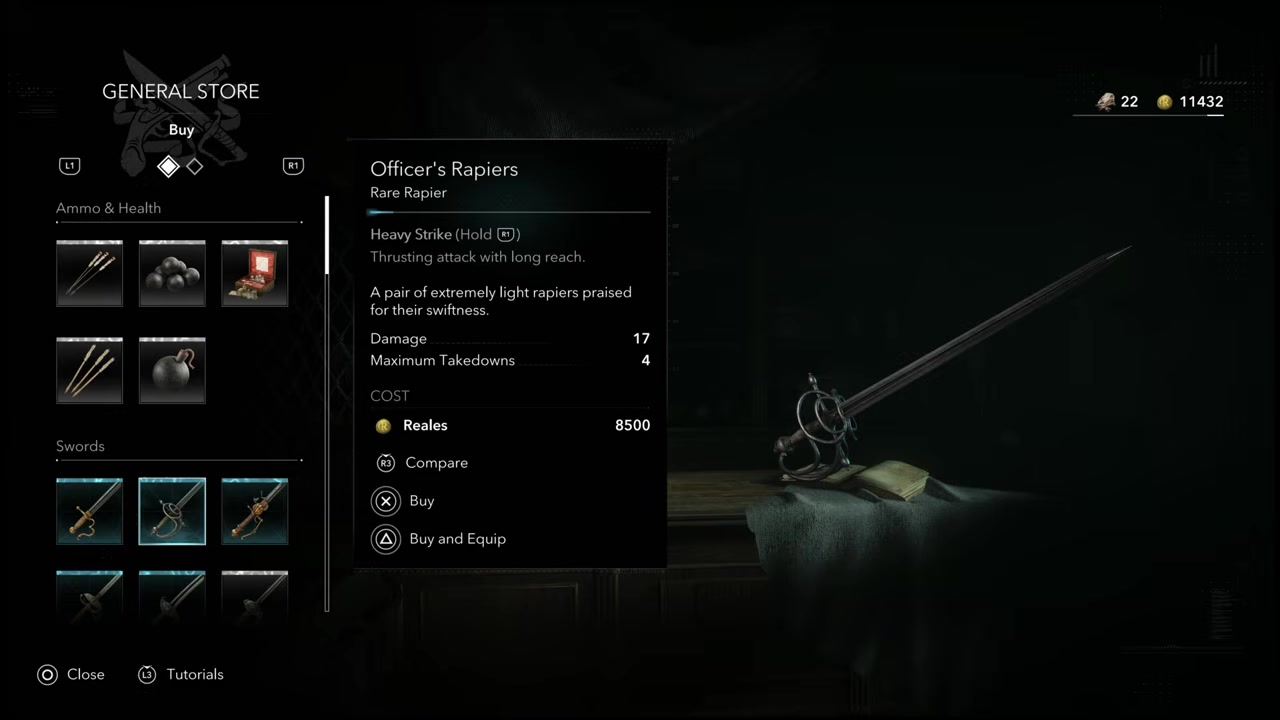 Buy a qualifying sword if needed