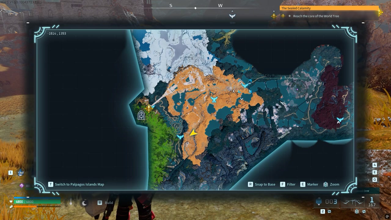 Move to the orange-marked area
