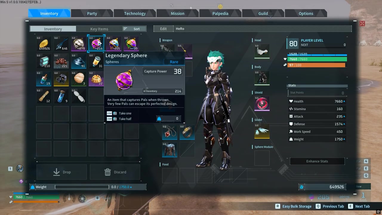 Bring Legendary Spheres and your ring