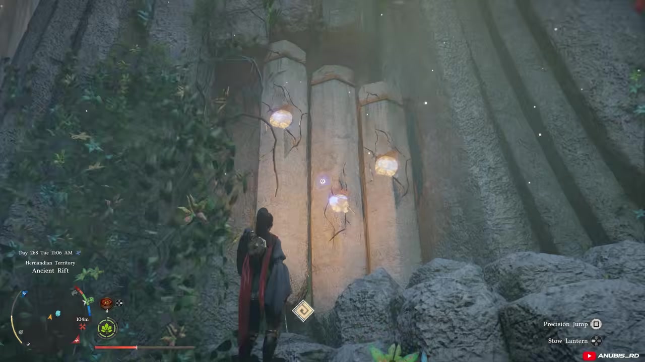 Enter the three-pillar room