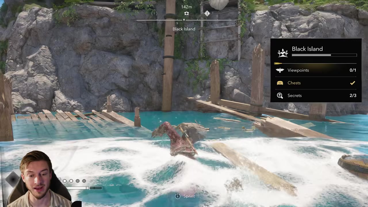 Climb the pole from the water