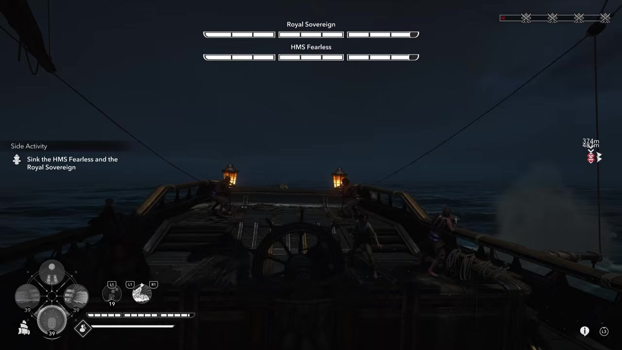 Loop back through the middle