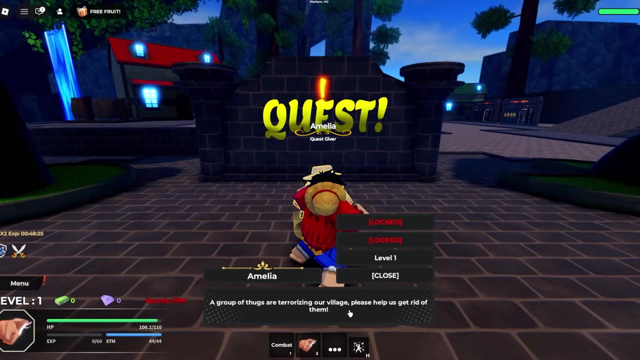 Take the level 1 quest