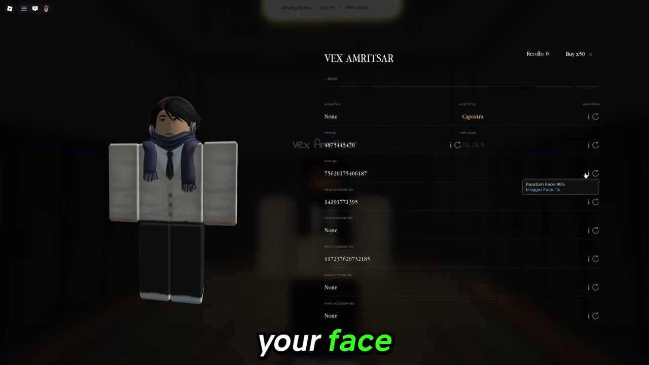 Reroll the face