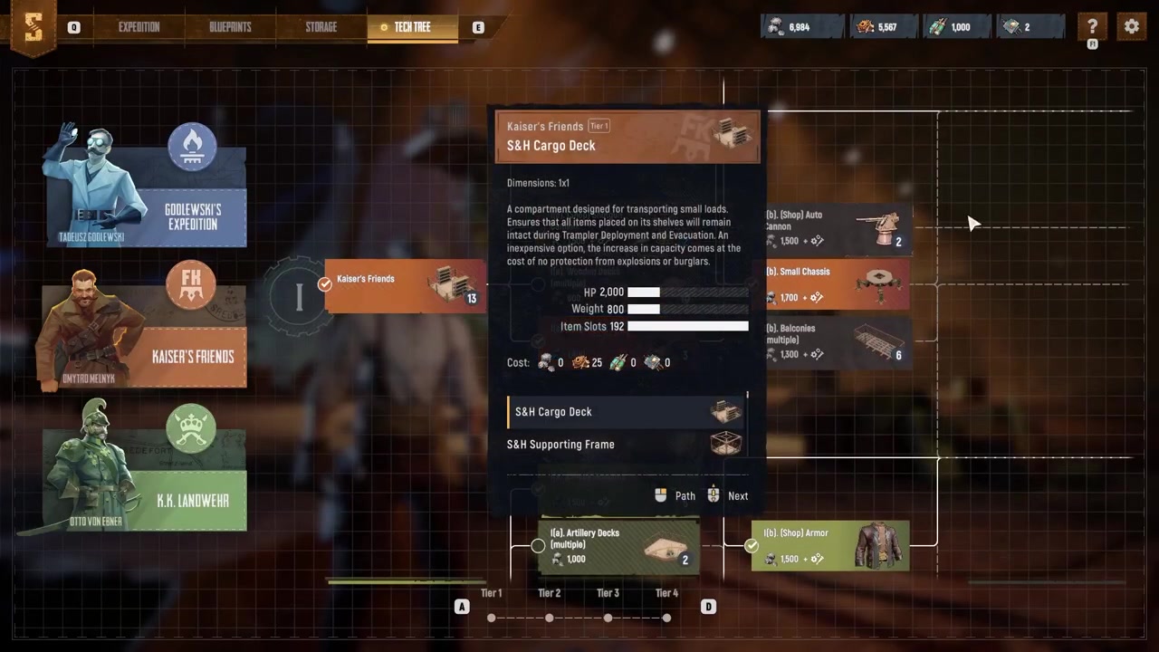 Unlock the wooden deck upgrade