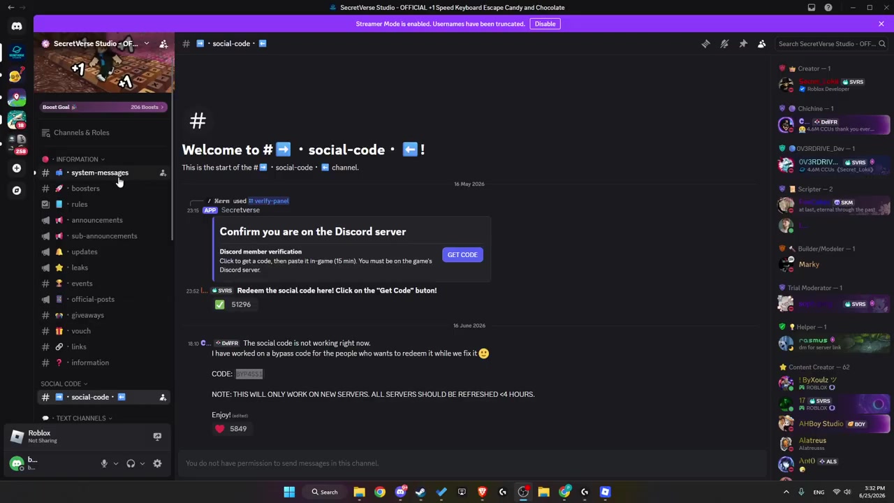 Find the social-code channel