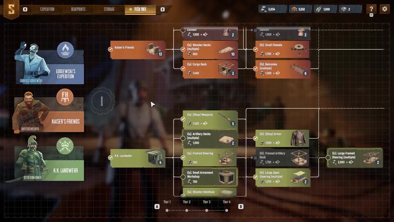 Select the green Land branch