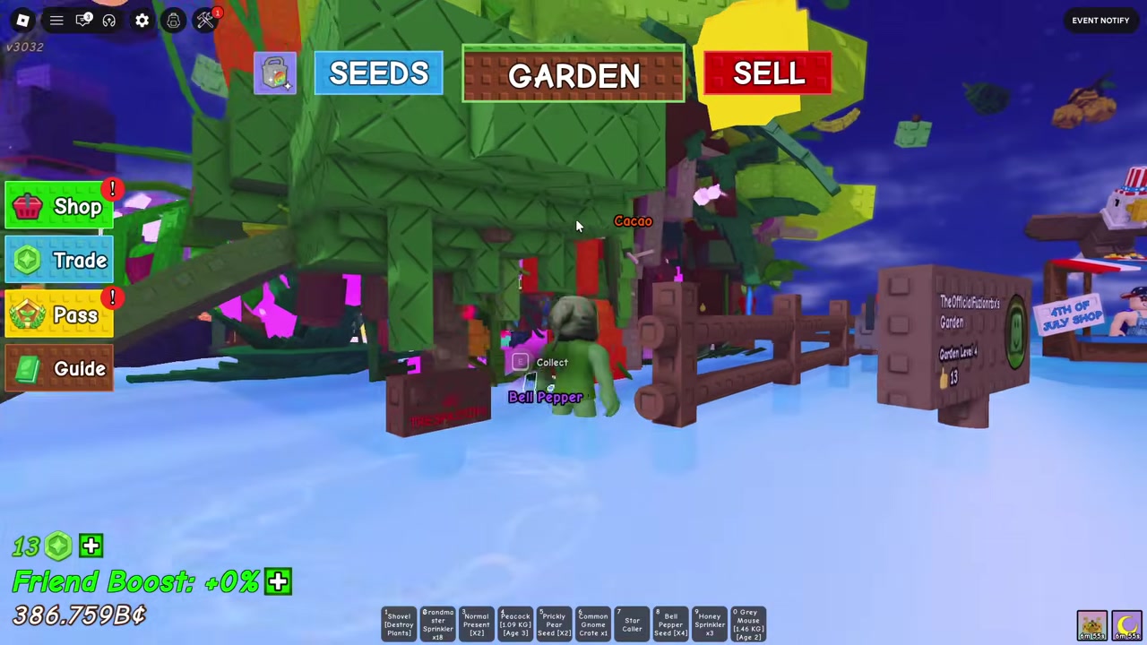 Harvest while the timer runs