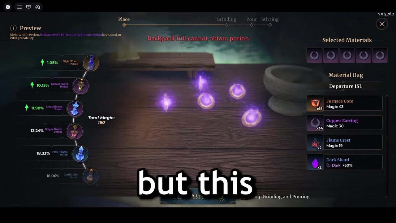 Clear potion overflow