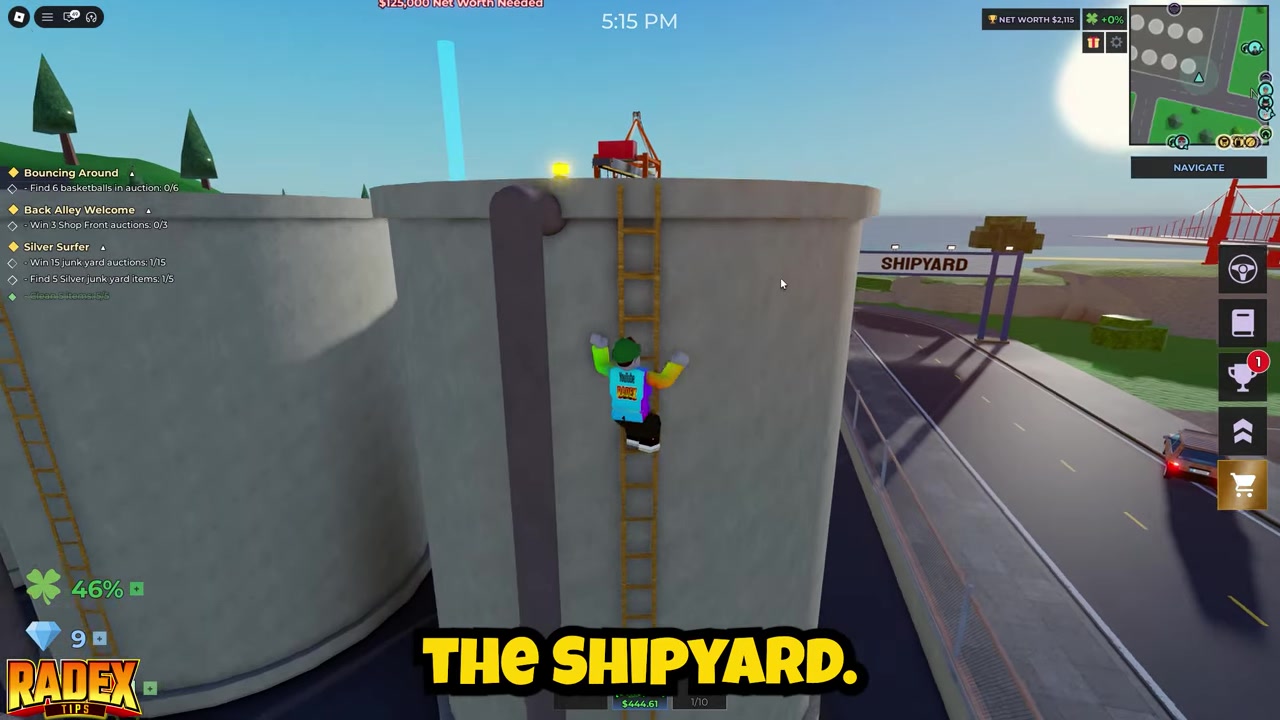 Check for the yellow ladder