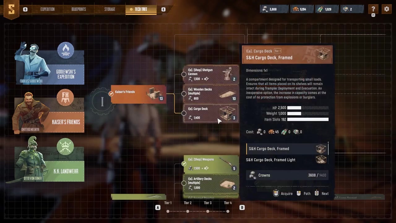 Unlock the framed Cargo Deck