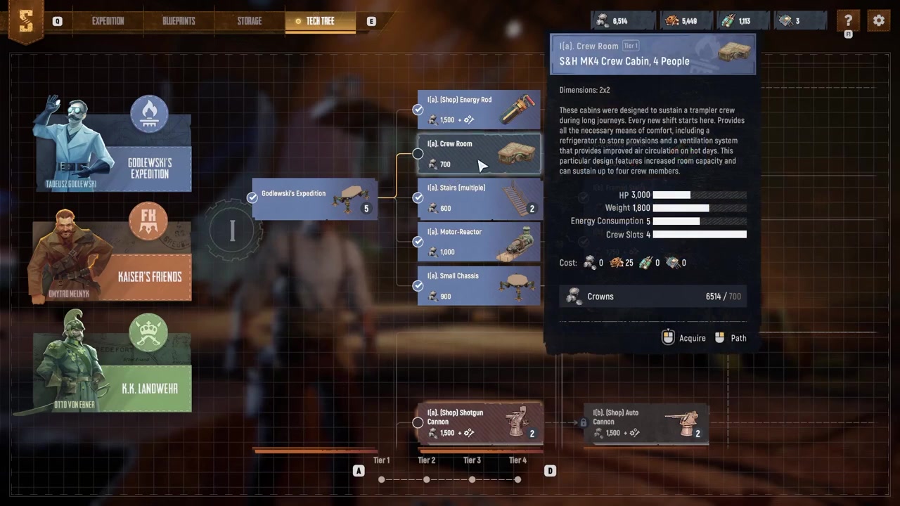 Buy the Crew Room upgrade