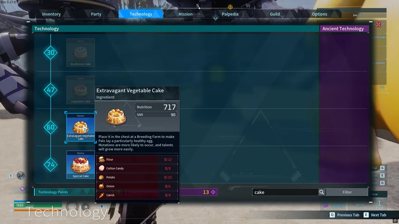 Unlock the vegetable cake at level 60