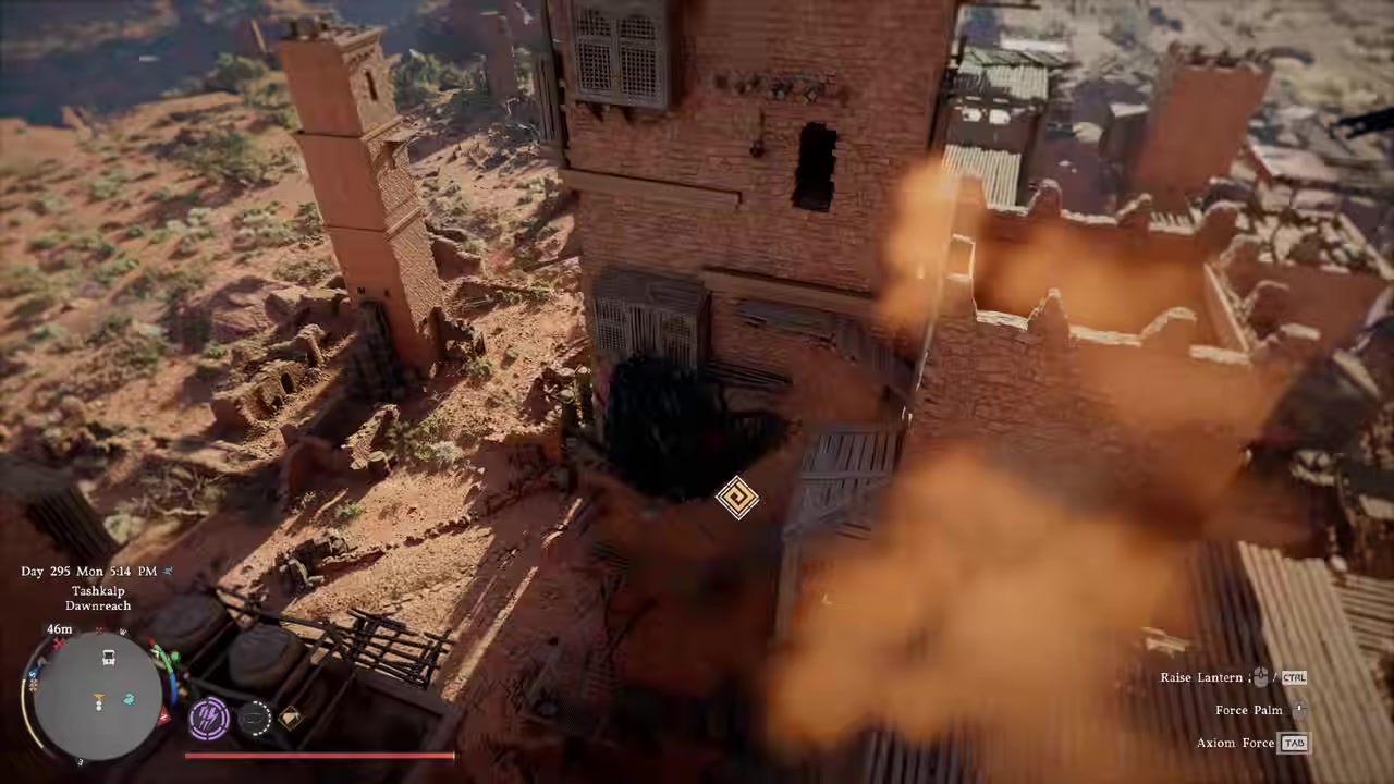 Push buildings with Force Palm