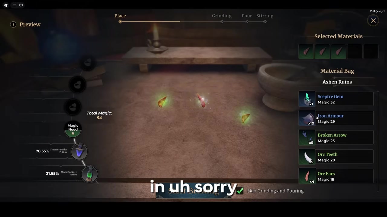 Target the Wood Thorn Potion