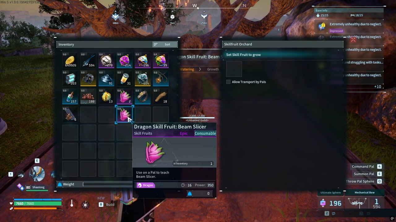 Insert the chosen Skill Fruit