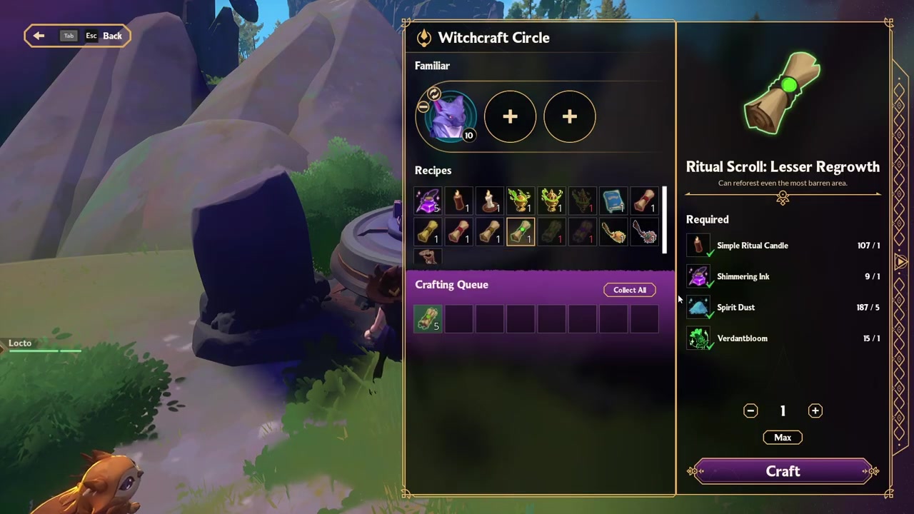 Craft a Lesser Regrowth Scroll