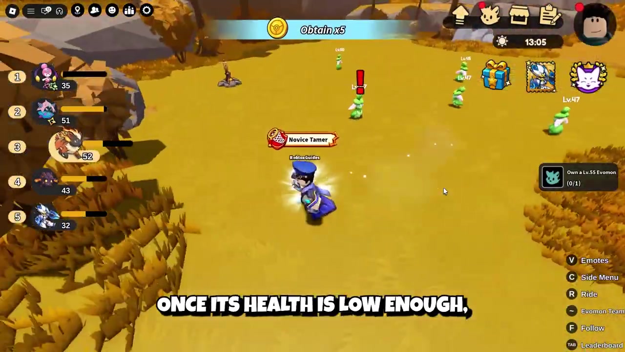 Lower its HP, then throw a capture ball
