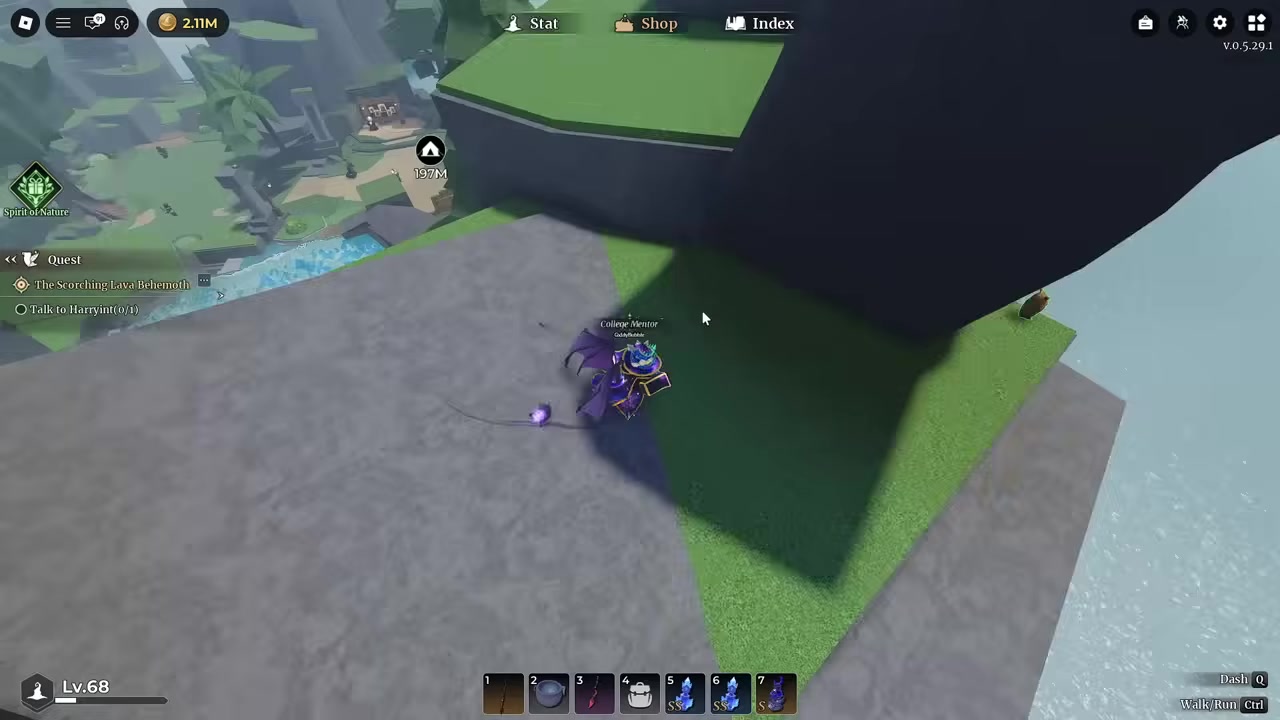 Search behind the waterfall pillar