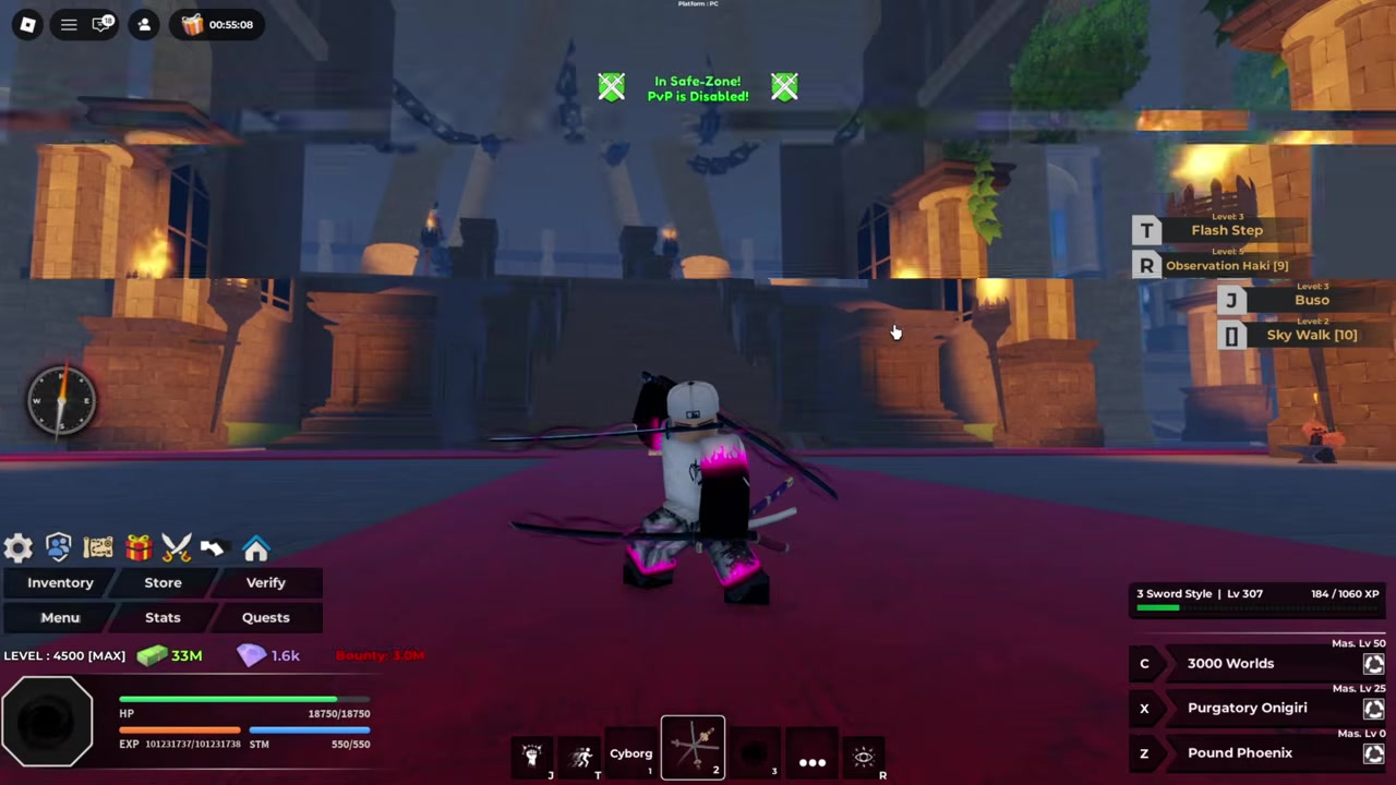 Merge the three swords into 3SS V1 at the Third Sea rock