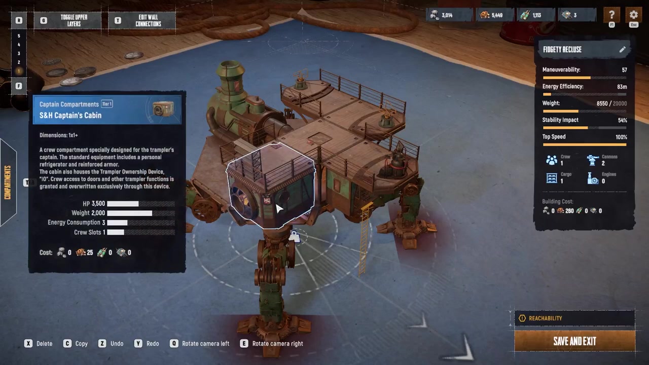 Replace the old Captain's Cabin