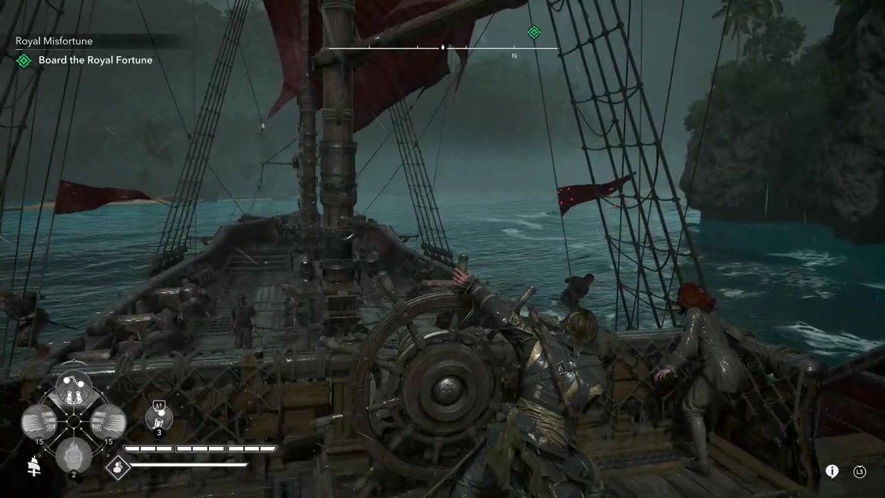 Wait behind the island barrier