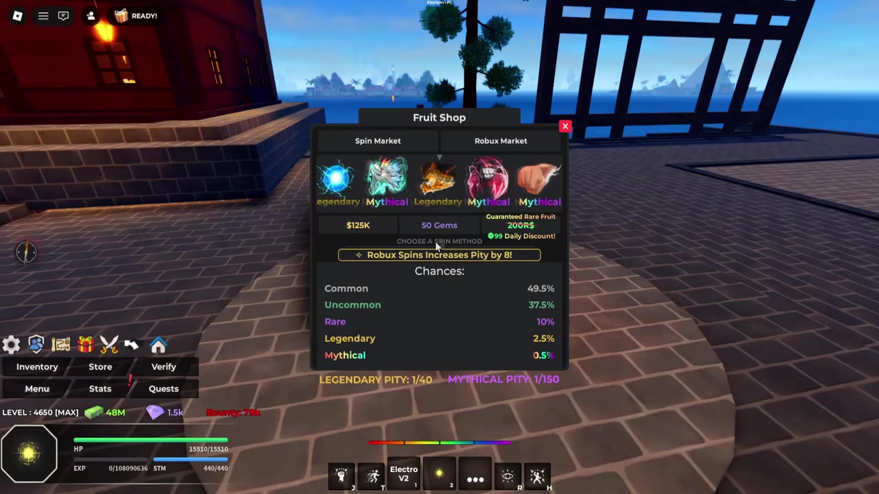 Use your fruit to start leveling