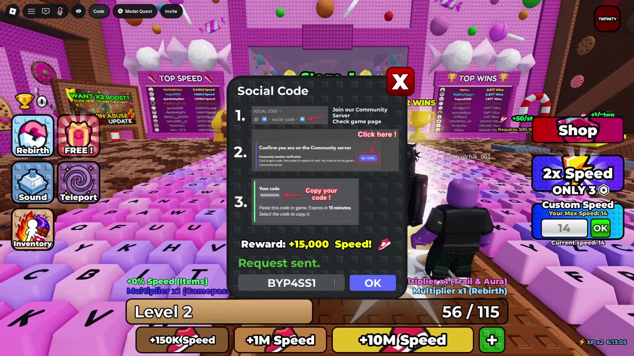 Press OK to redeem