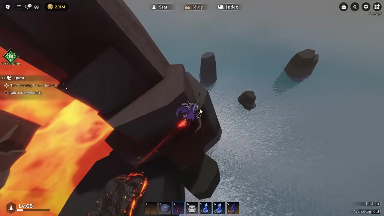 Grab the lava waterfall pillar owl