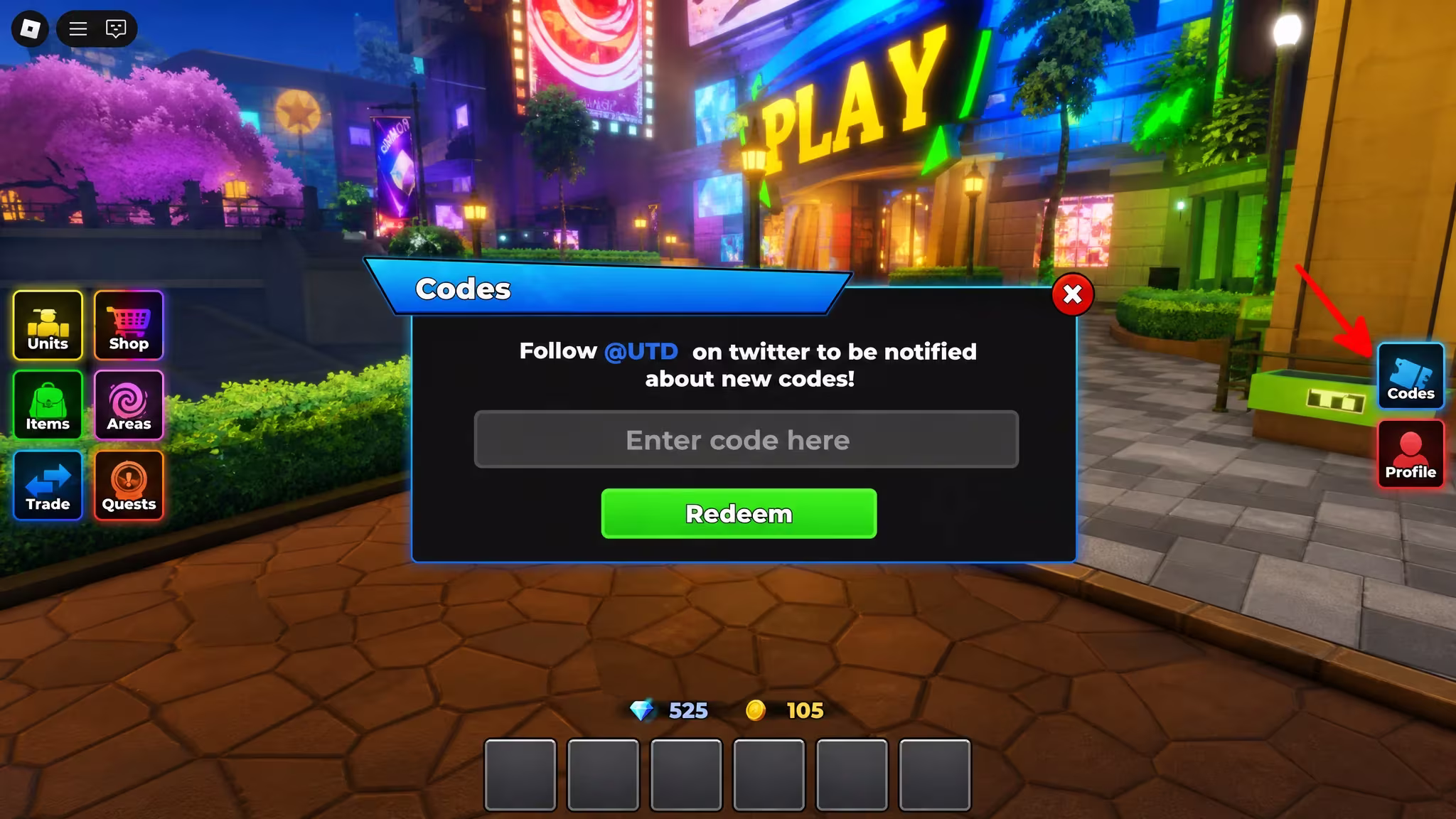 Universal Tower Defense codes Redeem