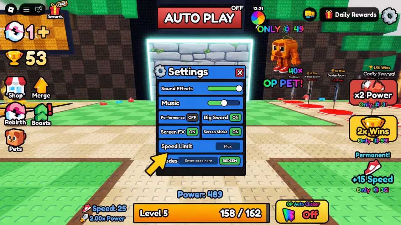 +1 Power Per Click the codes tab