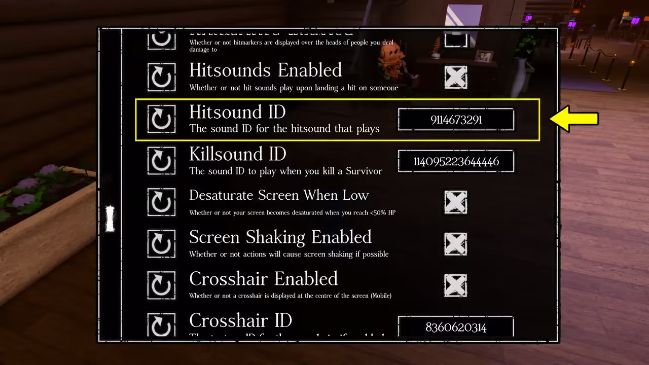 The Settings Menu in Roblox Forsaken