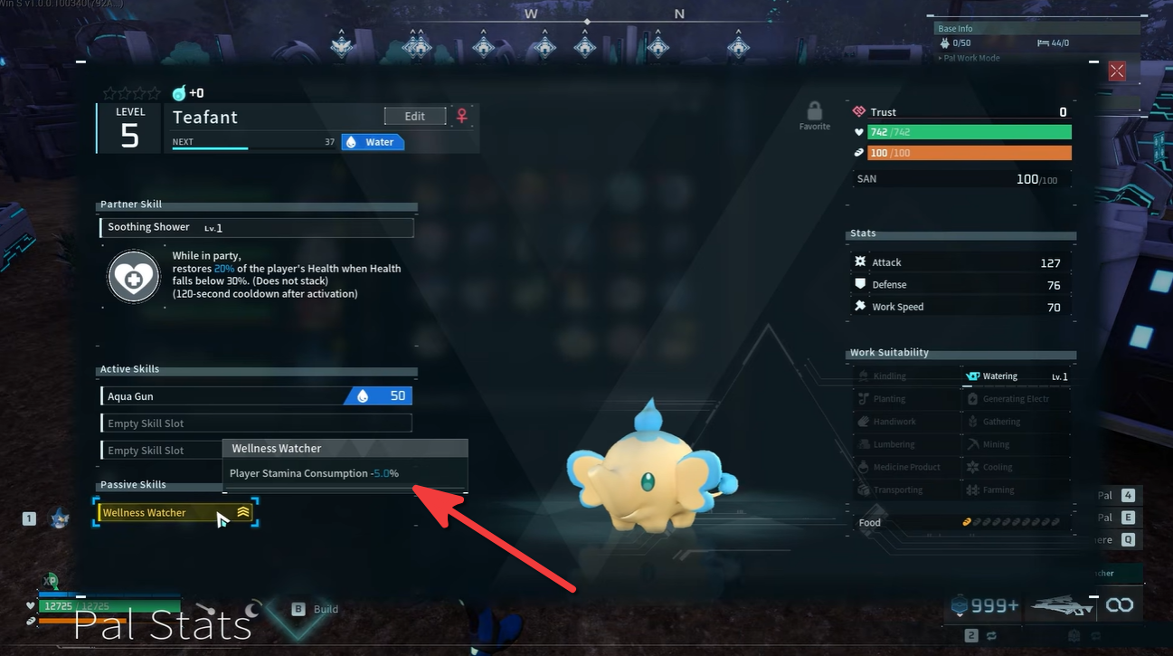 Wellness Watcher passive in Palworld 1.0 / YouTube - The Pal Professor