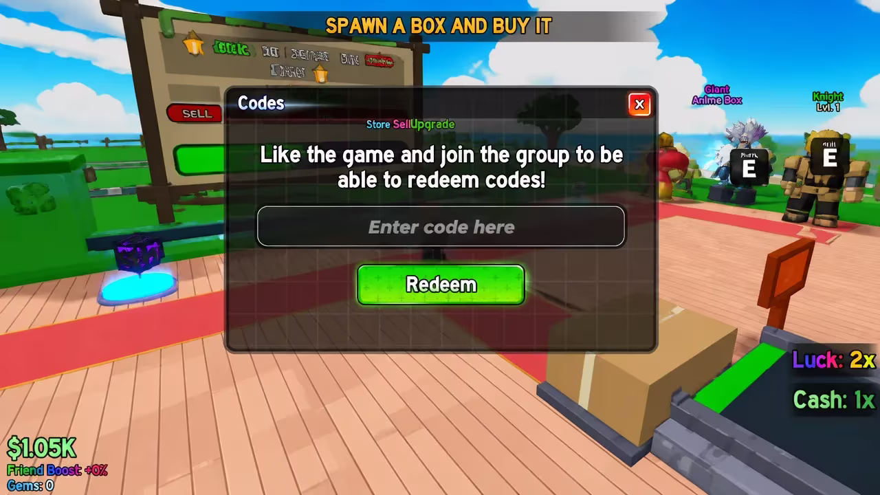 Anime Box Farm the codes tab