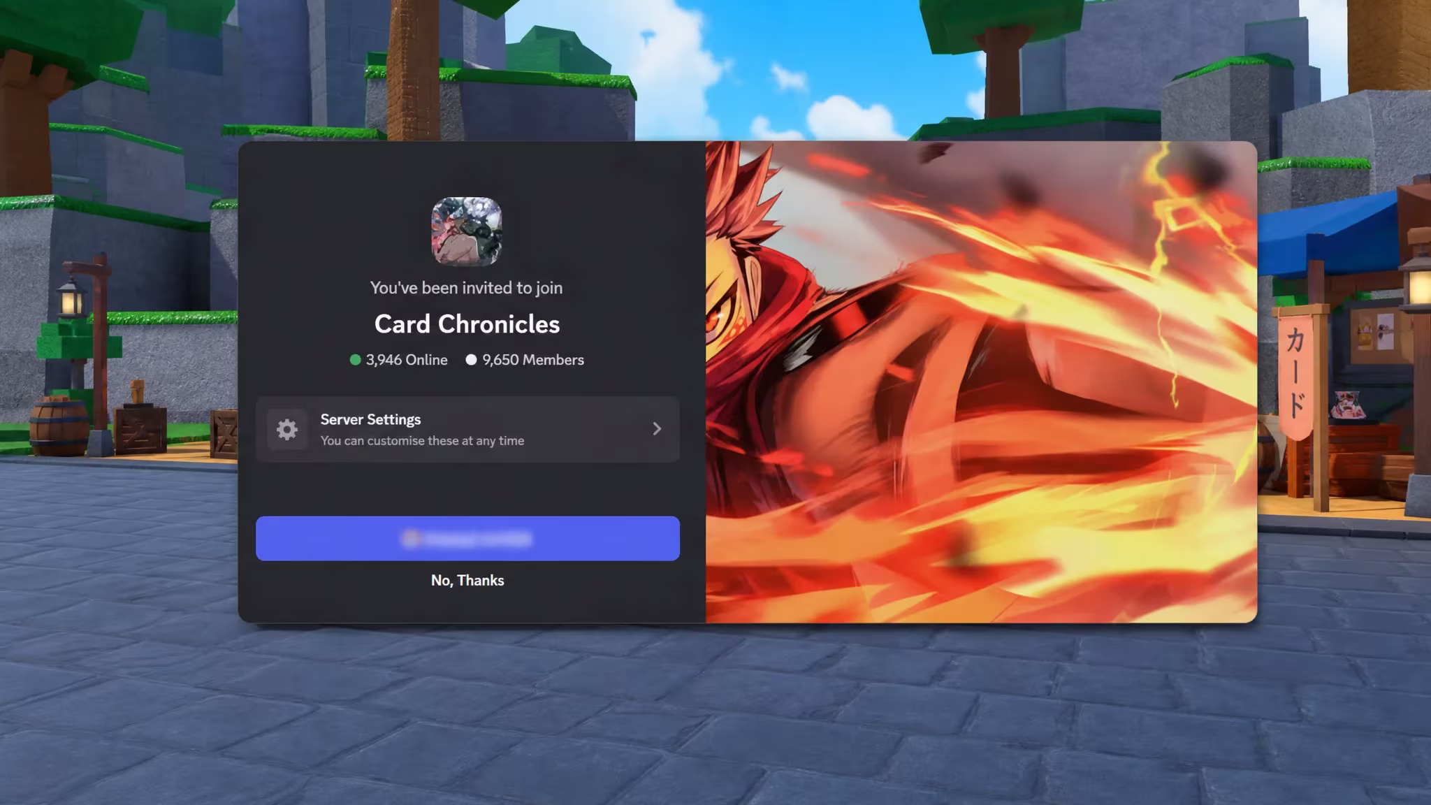 Card Chronicles codes: A screenshot of a Discord server invite with a PT logo in the top right corner