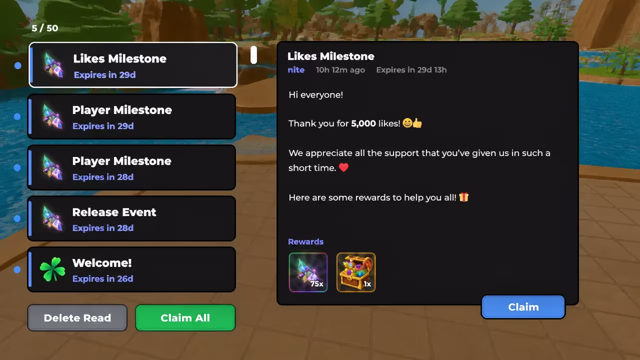 Anime Warriors 3 codes: An image of in-game rewards