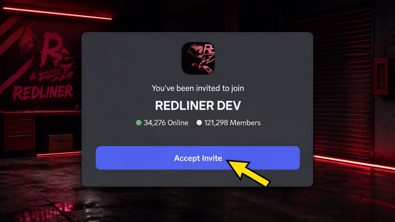 Redliner codes: An image of the Redliner discord server
