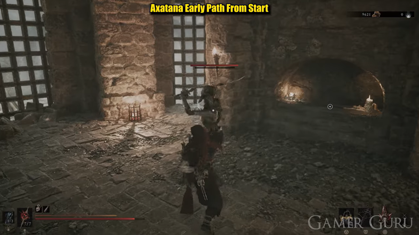 Defeat the guard at forgotten tower to get Axatana in Mortal Shell 2 (Image credit: Cold Symmetry / YouTube - Gamer Guru)