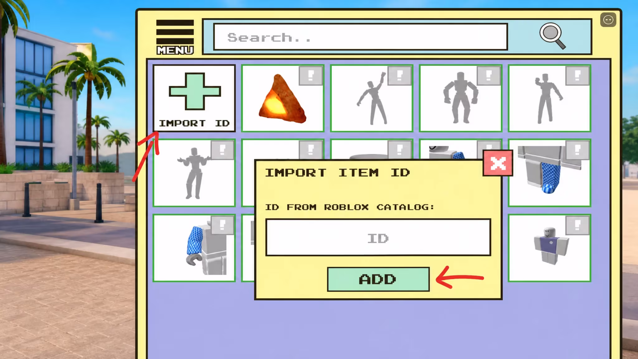Import ID and ADD code to redeem reward in Berry Avenue