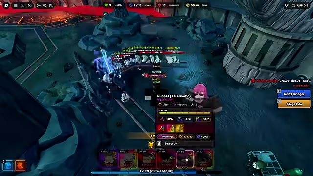Place Puppet (Telekinetic) near the boss path