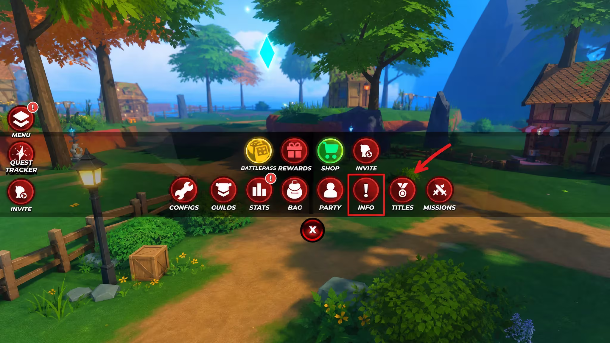 The Info section of the Menu in Clover Origins Roblox Experience