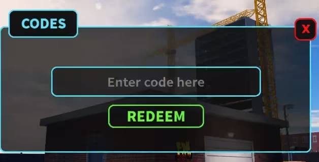 Fix It Up codes menu showing the entry field next to the REDEEM button
