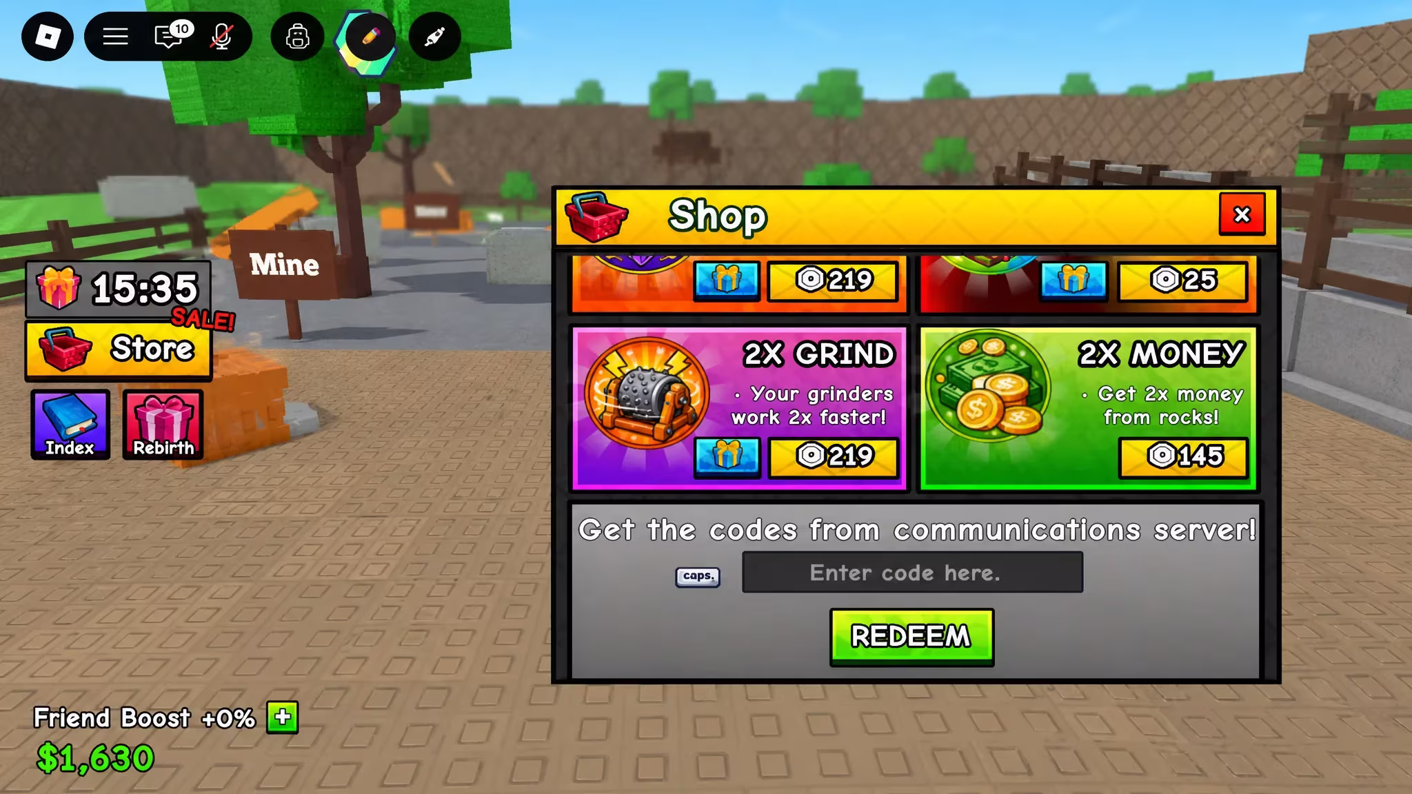 Arrow pointing to the Cut a Gem code system