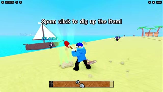 Sweep the detector and dig your first spot
