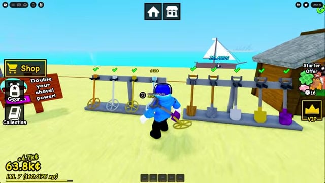 Buy the strongest starter-island shovel to dig Epics